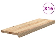 Vidaxl Nášlapy na schody 16 ks neošetřené 80x30x2 cm masivní dub