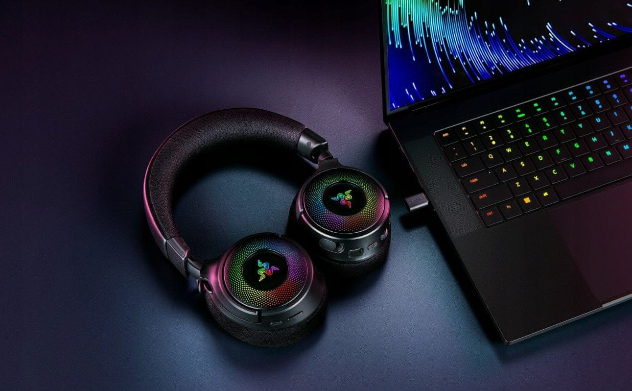  moderní bluetooth sluchátka na uši herní razer kraken v4 