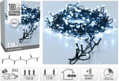 ModernHome Led Řetěz 180L Bílý Venkovní13,5M +8Funkcí