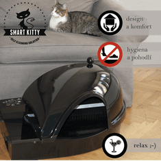 Smart Kitty Automatická, samočistící toaleta pro kočku Smart Kitty, černá, nekryté