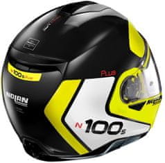 Nolan Moto helma N100-5 Plus Distinctive N-Com P/J (Velikost: XS (55), Barva: Glossy Black-Fluo)