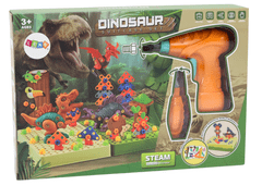 Lean-toys Stavebnice 3D Stavební Puzzle Diy Dinosauři Roztáčení Vrtačka