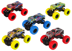 Lean-toys Auto Monster Truck Gumové Tlumiče Pneumatiky Metal Barvy