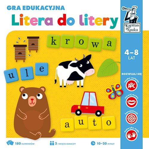 KECJA Gra Edukacyjna „Litera Do Litery" Dla Dzieci 4-8 Lat + Nauka Układania Wyrazów + Nazywanie Obrazków