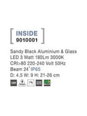 Nova Luce NOVA LUCE venkovní svítidlo s bodcem INSIDE černý hliník a sklo LED 3W 3000K 220-240V 24st. IP65 9010001