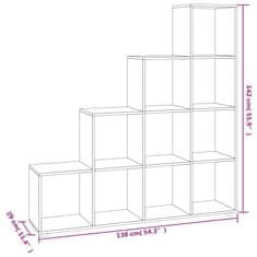 Vidaxl Schodová knihovna betonově šedá 142 cm kompozitní dřevo