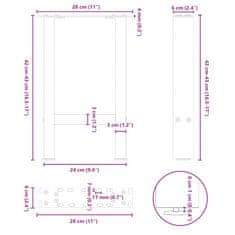 Vidaxl Nohy konferenčního stolku bílé 2 ks 28x(42-43) cm