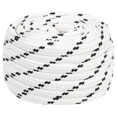 Vidaxl Splétané lodní lano bílé 18 mm x 25 m polyester