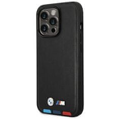 Bmw BMHMP14L22PTDK hard silikonové pouzdro iPhone 14 PRO 6.1" black Leather Stamp Tricolor MagSafe