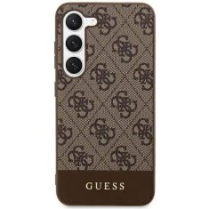 Guess hard silikonové pouzdro Samsung Galaxy S24 5G brown 4G Stripe Collection