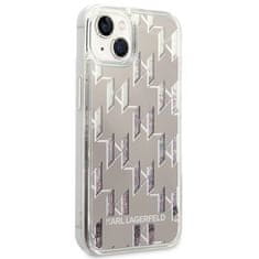 Karl Lagerfeld KLHCP14SLMNMS hard silikonové pouzdro iPhone 14 6.1" silver Liquid Glitter Monogram