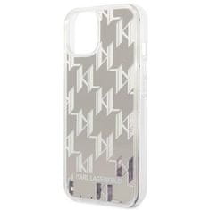 Karl Lagerfeld KLHCP14SLMNMS hard silikonové pouzdro iPhone 14 6.1" silver Liquid Glitter Monogram