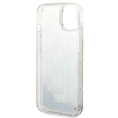 Karl Lagerfeld KLHCP14SLMNMS hard silikonové pouzdro iPhone 14 6.1" silver Liquid Glitter Monogram