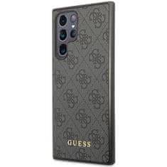 Guess GUHCS23LG4GFGR hard silikonové pouzdro Samsung Galaxy S23 ULTRA 5G grey 4G Metal Gold Logo