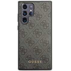 Guess GUHCS23LG4GFGR hard silikonové pouzdro Samsung Galaxy S23 ULTRA 5G grey 4G Metal Gold Logo