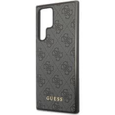 Guess GUHCS23LG4GFGR hard silikonové pouzdro Samsung Galaxy S23 ULTRA 5G grey 4G Metal Gold Logo