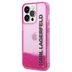 Karl Lagerfeld KLHCP14LLCKVF hard silikonové pouzdro iPhone 14 PRO 6.1" pink Liquid Glitter Elong