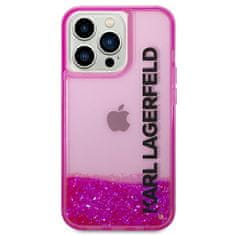 Karl Lagerfeld KLHCP14LLCKVF hard silikonové pouzdro iPhone 14 PRO 6.1" pink Liquid Glitter Elong