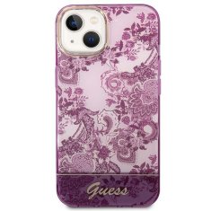 Guess GUHCP14MHGPLHF hard silikonové pouzdro iPhone 14 PLUS 6.7" fuschia Porcelain Collection