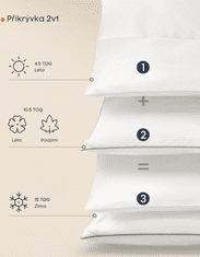 Songmics Sada 2 ks přikrývek DUVET 2v1 200x200 cm bílá