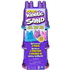 KECJA Kinetic Sand Zestaw Błyszczący 3 Kolory Piasku