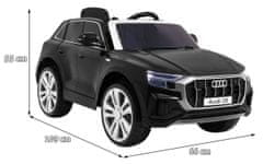 KECJA Audi Q8 Lift Na Akumulator Dla Dzieci Czarny + Pilot + Eva + Wolny Start + Mp3 Usb + Led