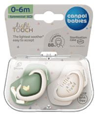 Canpol babies Dudlík silikonový symetrický Light touch GOOSE 0-6m 2ks