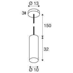 SLV BIG WHITE (SLV) ENOLA závěsné svítidlo, Délka visutí 150cm, E27, 1x max. 50W, matně černá 1008135