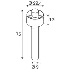 SLV BIG WHITE (SLV) PHOTONI CYL POLE 75 stojací lampa, E27, 1x max. 13W, černá 1008193