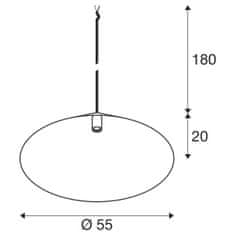 SLV BIG WHITE (SLV) MAGICO 55 závěsné svítidlo, E27, délka závěsu 180cm, 1x max. 10W, matná černá / zlatá 1008508