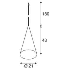 SLV BIG WHITE (SLV) MAGICO 20 závěsné svítidlo, E27, délka závěsu 180cm, 1x max. 10W, matná bílá 1008501