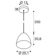 SLV BIG WHITE (SLV) PRO CONE 30 závěsné svítidlo, délka závěsu 250cm, E27, 1x max. 60W, černá / zlatá 1008131