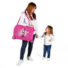 Joummabags Dětský cestovní kufr na kolečkách / odrážedlo MINNIE MOUSE Pink, 34L, 23398E1