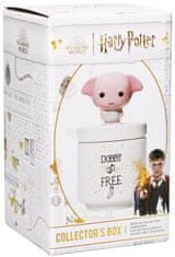 CurePink Skleněná dóza DHarry Potter: Kawaii Dobby (výška 14 cm|objem 180 ml)