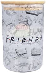 CurePink Skleněná dóza Friends|Přátelé: Central Perk (objem 950 ml)