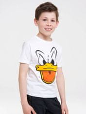 CurePink Dětské tričko Disney: Donald Duck (128 cm) bílá bavlna