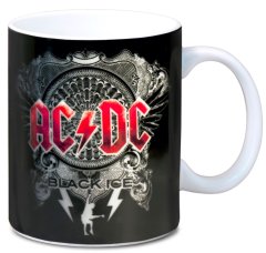 CurePink Keramický hrnek AC/DC: Black Ice (objem 300 ml)