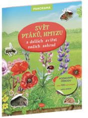 Grooters SVĚT PTÁKŮ, HMYZU a dalších zvířat našich zahrad – Knížka s plakátem a samolepkami