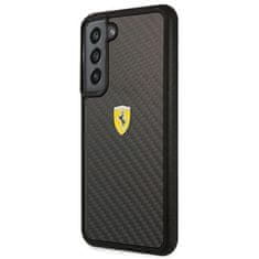 Ferrari FEHCS22MFCAK hard silikonové pouzdro Samsung Galaxy S22 PLUS 5G Black On Track Real Carbon