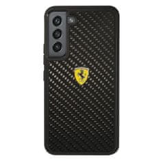 Ferrari FEHCS22MFCAK hard silikonové pouzdro Samsung Galaxy S22 PLUS 5G Black On Track Real Carbon