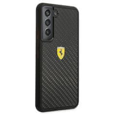 Ferrari FEHCS22MFCAK hard silikonové pouzdro Samsung Galaxy S22 PLUS 5G Black On Track Real Carbon