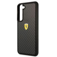 Ferrari FEHCS22MFCAK hard silikonové pouzdro Samsung Galaxy S22 PLUS 5G Black On Track Real Carbon