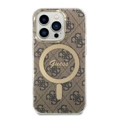 Guess GUBPP14LH4EACSW sada nabíječky MagSafe a pouzdra na iPhone 14 PRO 6.1" brown 4G Print MagSafe