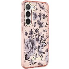 Guess GUHCS23MHCFWSP hard silikonové pouzdro Samsung Galaxy S23 PLUS 5G pink Flower Collection