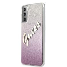 Guess GUHCS21MPCUGLSPI hard silikonové pouzdro Samsung Galaxy S21 PLUS 5G pink Glitter Gradient Script