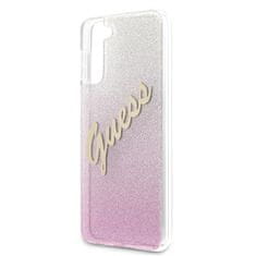 Guess GUHCS21MPCUGLSPI hard silikonové pouzdro Samsung Galaxy S21 PLUS 5G pink Glitter Gradient Script