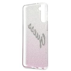 Guess GUHCS21MPCUGLSPI hard silikonové pouzdro Samsung Galaxy S21 PLUS 5G pink Glitter Gradient Script