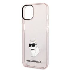 Karl Lagerfeld KLHCP14SHNCHTCP hard silikonové pouzdro iPhone 14 6.1" pink Ikonik Choupette