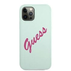 Guess GUHCP12MLSVSBF hard silikonové pouzdro iPhone 12 / 12 Pro 6.1" blue-fushia Silicone Vintage