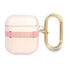 Guess obal na AirPods 2. Generace / 1. Generace Pink Strap Collection